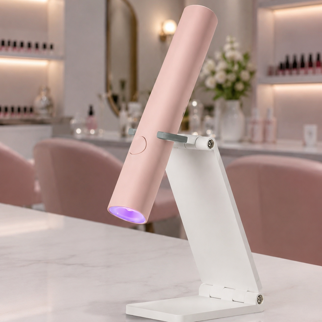 Mini UV LED Nail Lamp – Portable Cordless Gel Nail Dryer with Stand