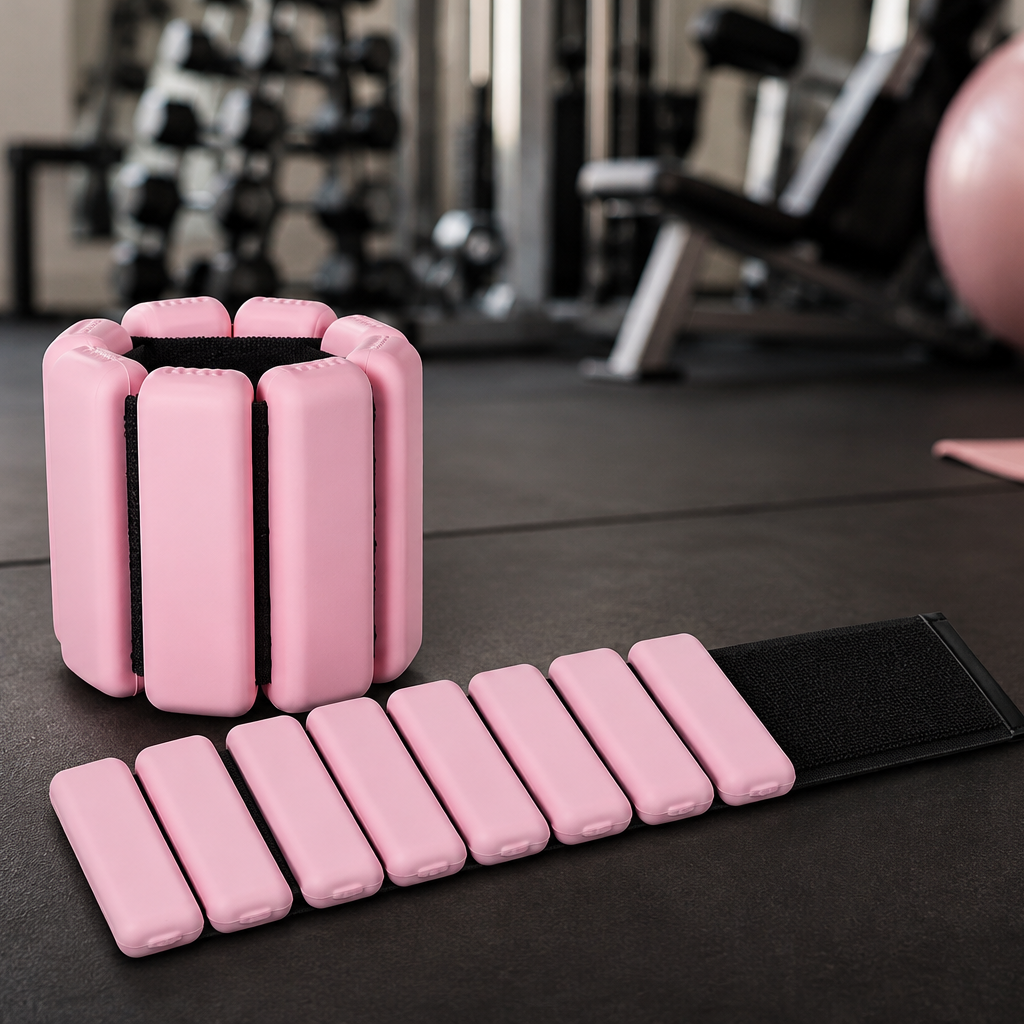 Adjustable Pink Wrist &amp; Ankle Weights – Wearable Fitness Weights for Walking, Pilates &amp; Yoga