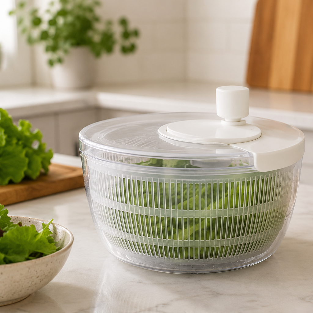 4.2 Qt Salad Spinner – Vegetable &amp; Lettuce Washer with Removable Colander