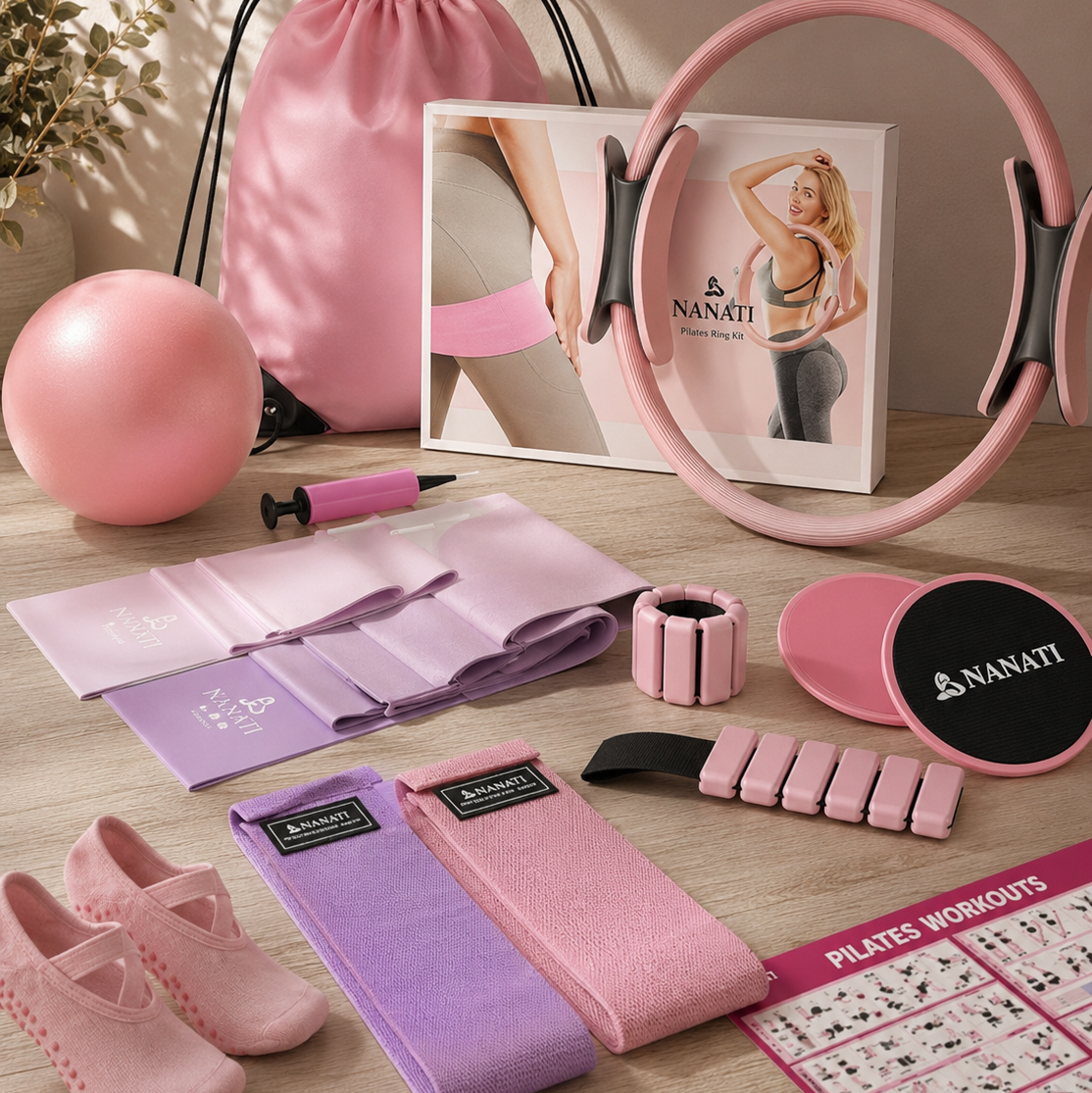 Complete Pilates Workout Kit – Home Pilates Equipment Set with Ring, Ball, Resistance Bands & Accessories