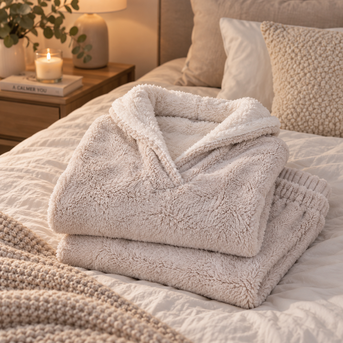 Women’s Fluffy Sherpa Pajama Set – Soft Plush 2-Piece Cozy Loungewear